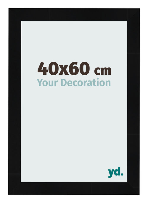 Bilderrahmen 40x60cm Schwarz Silber Poliert MDF Pisa Vorne Messe | Yourdecoration.at