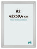 Bilderrahmen 42x59 4cm A2 Silber Matt MDF Lazio Vorne Messe | Yourdecoration.at