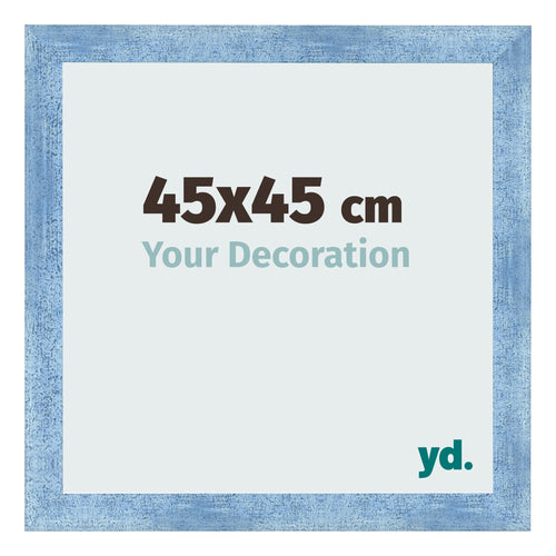 Bilderrahmen 45x45cm Hellblau Gewischt MDF Pisa Vorne Messe | Yourdecoration.at