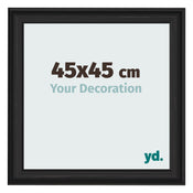 Bilderrahmen 45x45cm Schwarz Gemasert MDF Lazio Vorne Messe | Yourdecoration.at