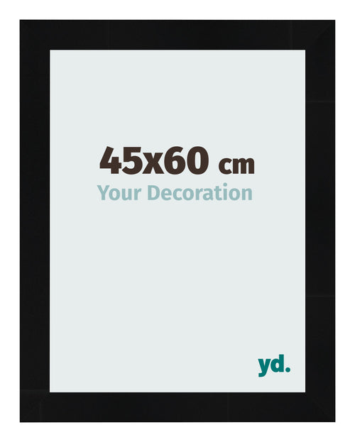 Bilderrahmen 45x60cm Schwarz Silber Poliert MDF Pisa Vorne Messe | Yourdecoration.at