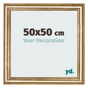 Bilderrahmen 50x50cm Gold Antik MDF Lazio Vorne Messe | Yourdecoration.at