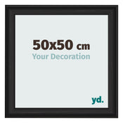 Bilderrahmen 50x50cm Schwarz Gemasert MDF Lazio Vorne Messe | Yourdecoration.at