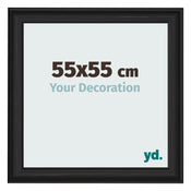 Bilderrahmen 55x55cm Schwarz Gemasert MDF Lazio Vorne Messe | Yourdecoration.at