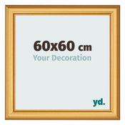 Bilderrahmen 60x60cm Gold Matt MDF Lazio Vorne Messe | Yourdecoration.at