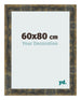 Bilderrahmen 60x80cm Blau Gold Meliert MDF Pisa Vorne Messe | Yourdecoration.at
