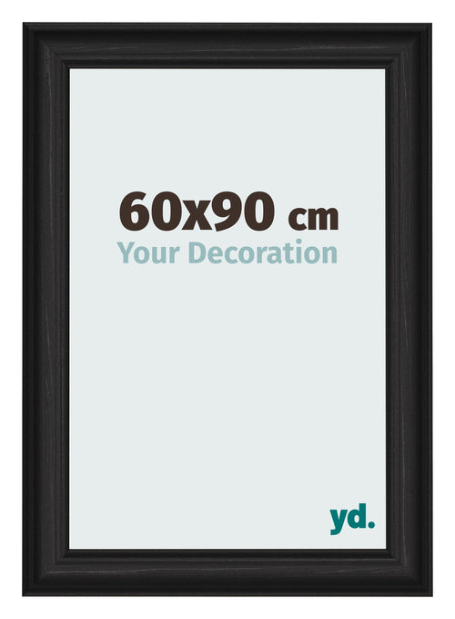 Bilderrahmen 60x90cm Schwarz Gemasert MDF Lazio Vorne Messe | Yourdecoration.at