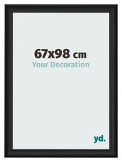 Bilderrahmen 67x98cm Schwarz Gemasert MDF Lazio Vorne Messe | Yourdecoration.at