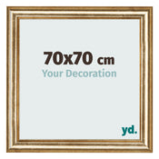 Bilderrahmen 70x70cm Gold Antik MDF Lazio Vorne Messe | Yourdecoration.at