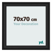 Bilderrahmen 70x70cm Schwarz Gemasert MDF Lazio Vorne Messe | Yourdecoration.at
