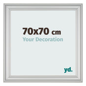 Bilderrahmen 70x70cm Silber Matt MDF Lazio Vorne Messe | Yourdecoration.at