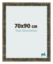 Bilderrahmen 70x90cm Blau Gold Meliert MDF Pisa Vorne Messe | Yourdecoration.at