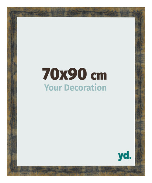 Bilderrahmen 70x90cm Blau Gold Meliert MDF Pisa Vorne Messe | Yourdecoration.at