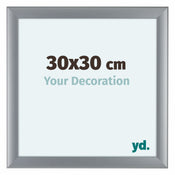Como MDF Bilderrahmen 30x30cm Silber Matt Vorne Messe | Yourdecoration.at