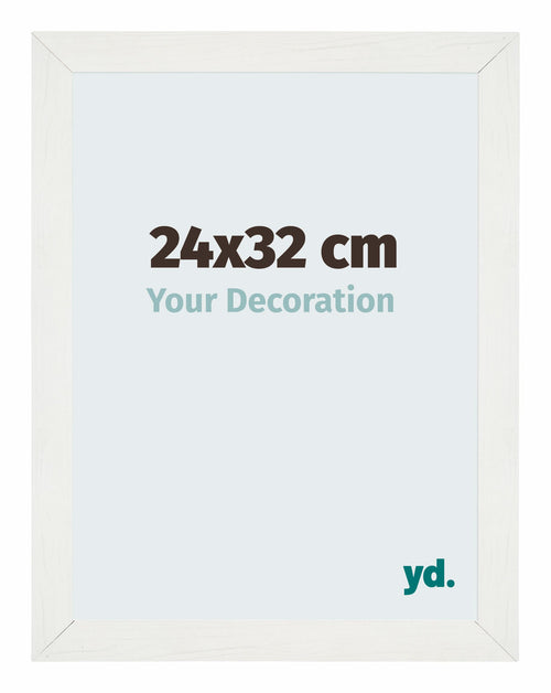 Mura MDF Bilderrahmen 24x32cm Weiß Gewischt Vorne Messe | Yourdecoration.at