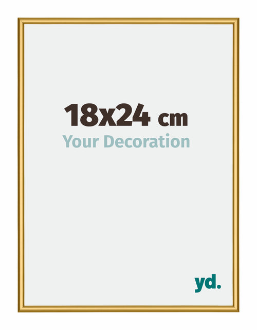 New York Aluminium Bilderrahmen 18x24cm Gold Glanz Vorne Messe | Yourdecoration.at