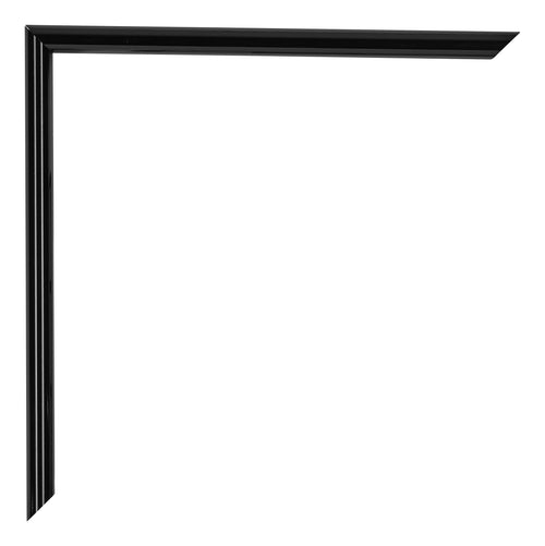 Annecy Kunststoff Bilderrahmen 32x45cm Schwarz Hochglanz Detail Ecke | Yourdecoration.at