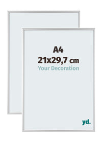 Aurora Aluminium Bilderrahmen 21x29-7cm A4 2 Stuck Silber Matt Vorne Messe | Yourdecoration.at