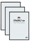 Aurora Aluminium Bilderrahmen 21x29-7cm A4 3 Stuck Schwarz Matt Vorne Messe | Yourdecoration.at