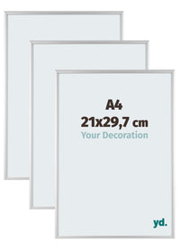 Aurora Aluminium Bilderrahmen 21x29-7cm A4 3 Stuck Silber Matt Vorne Messe | Yourdecoration.at