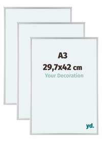 Aurora Aluminium Bilderrahmen 29-7x42cm A3 3 Stuck Silber Matt Vorne Messe | Yourdecoration.at