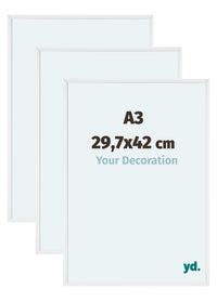 Aurora Aluminium Bilderrahmen 29-7x42cm A3 3 Stuck Weiss Hochglanz Vorne Messe | Yourdecoration.at
