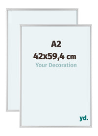 Aurora Aluminium Bilderrahmen 42x59-4cm A2 2 Stuck Silber Matt Vorne Messe | Yourdecoration.at
