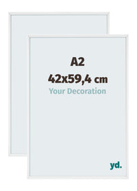 Aurora Aluminium Bilderrahmen 42x59-4cm A2 2 Stuck Weiss Hochglanz Vorne Messe | Yourdecoration.at