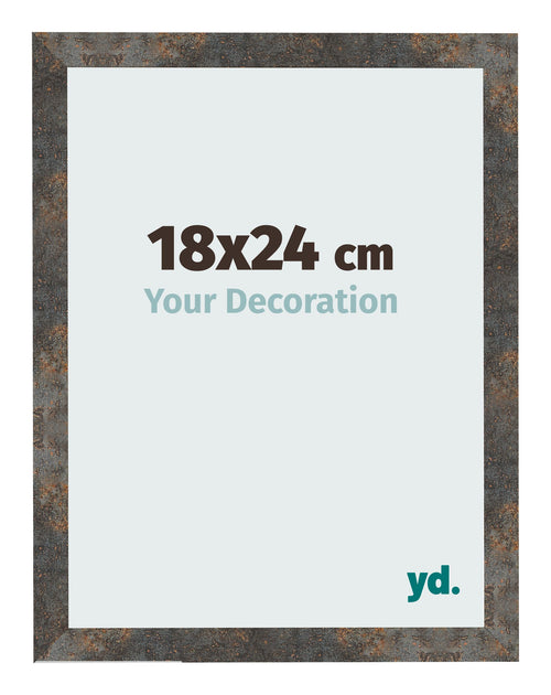 Bilderrahmen 18x24 cm Oxidiertes Metall MDF Bologna Vorne Messe | Yourdecoration.at