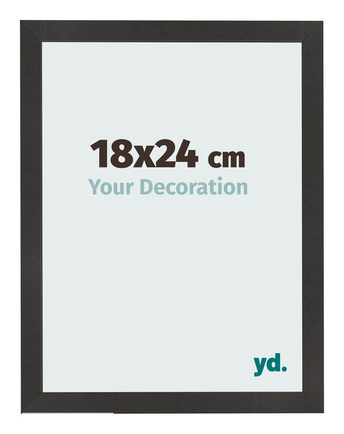 Bilderrahmen 18x24 cm Schwarz Matt MDF Bologna Vorne Messe | Yourdecoration.at