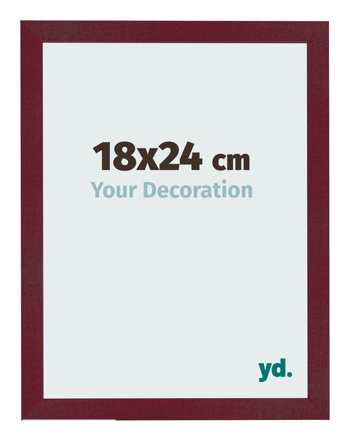 Bilderrahmen 18x24 cm Weinrot Gewischt MDF Bologna Vorne Messe | Yourdecoration.at