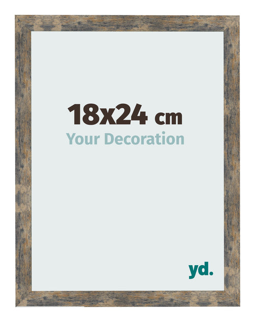 Bilderrahmen 18x24cm Blau Gold Meliert MDF Bologna Vorne Messe | Yourdecoration.at