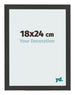 Bilderrahmen 18x24cm Schwarz Gemasert MDF Bologna Vorne Messe | Yourdecoration.at