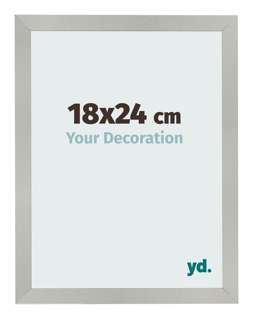 Bilderrahmen 18x24cm Silber Matt MDF Bologna Vorne Messe | Yourdecoration.at