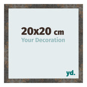 Bilderrahmen 20x20 cm Oxidiertes Metall MDF Bologna Vorne Messe | Yourdecoration.at