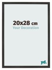 Bilderrahmen 20x28 cm Schwarz Matt MDF Bologna Vorne Messe | Yourdecoration.at