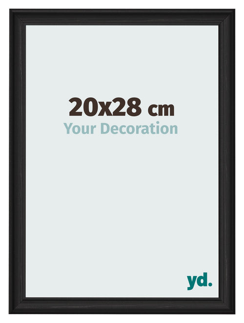 Bilderrahmen 20x28cm Schwarz Gemasert MDF Lazio Vorne Messe | Yourdecoration.at