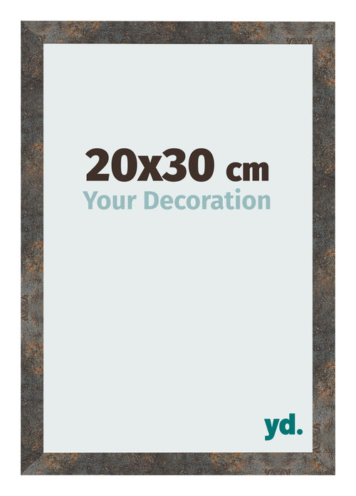 Bilderrahmen 20x30 cm Oxidiertes Metall MDF Bologna Vorne Messe | Yourdecoration.at
