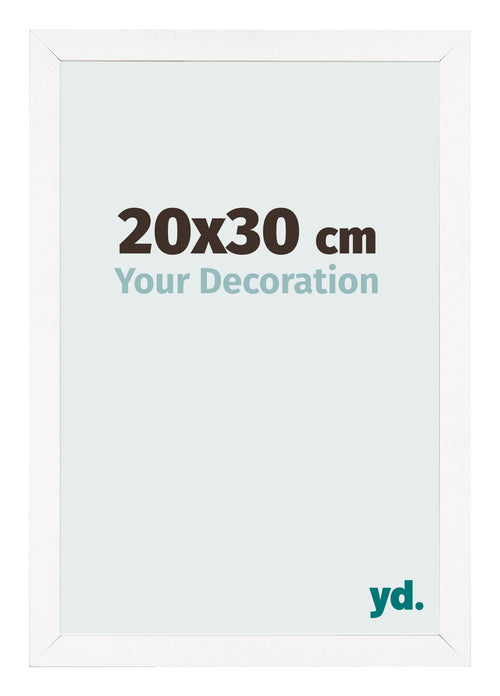 Bilderrahmen 20x30 cm Weiss Hochglanz MDF Bologna Vorne Messe | Yourdecoration.at