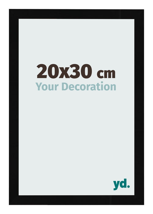 Bilderrahmen 20x30cm Schwarz Hochglanz MDF Bologna Vorne Messe | Yourdecoration.at