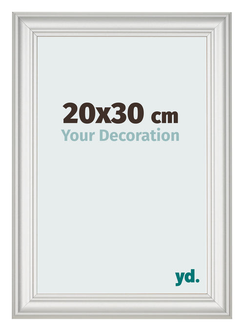 Bilderrahmen 20x30cm Weiss Gewischt MDF Lazio Vorne Messe | Yourdecoration.at