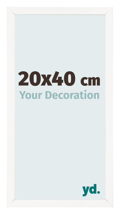 Bilderrahmen 20x40 cm Weiss Hochglanz MDF Bologna Vorne Messe | Yourdecoration.at