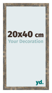 Bilderrahmen 20x40cm Blau Gold Meliert MDF Bologna Vorne Messe | Yourdecoration.at