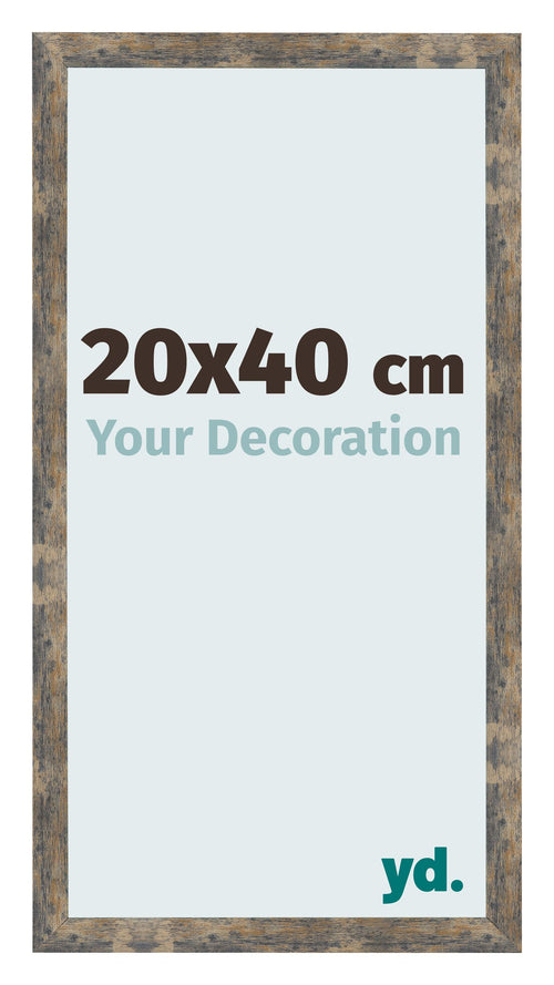 Bilderrahmen 20x40cm Blau Gold Meliert MDF Bologna Vorne Messe | Yourdecoration.at