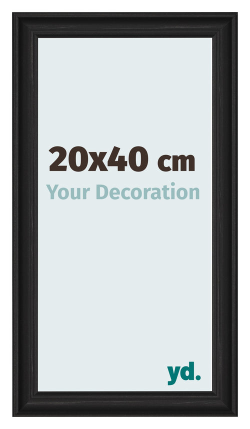 Bilderrahmen 20x40cm Schwarz Gemasert MDF Lazio Vorne Messe | Yourdecoration.at
