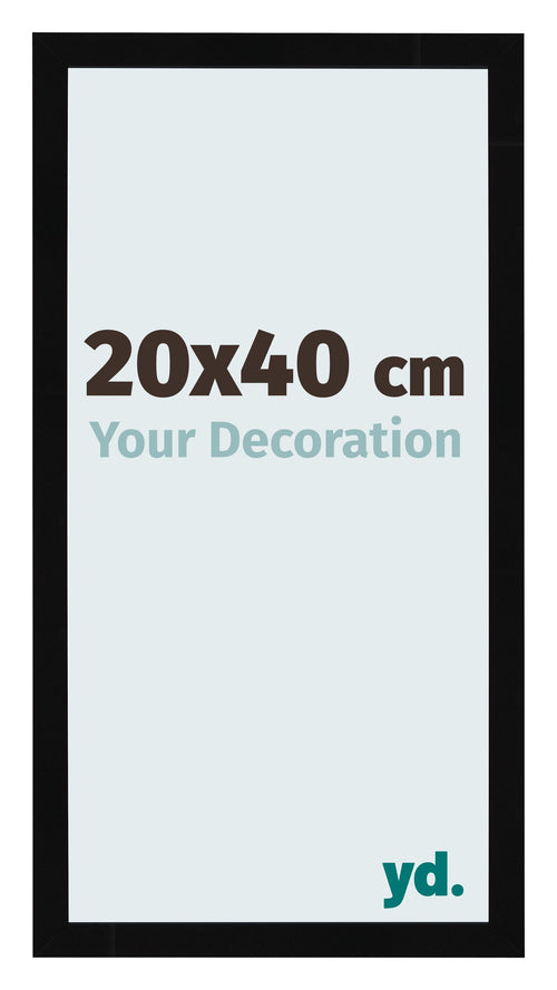 Bilderrahmen 20x40cm Schwarz Hochglanz MDF Bologna Vorne Messe | Yourdecoration.at