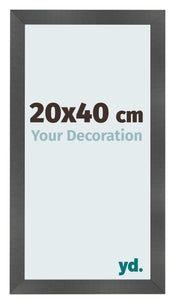 Bilderrahmen 20x40cm Schwarz Silber Poliert MDF Pisa Vorne Messe | Yourdecoration.at