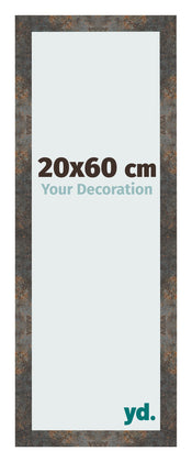 Bilderrahmen 20x60 cm Oxidiertes Metall MDF Bologna Vorne Messe | Yourdecoration.at