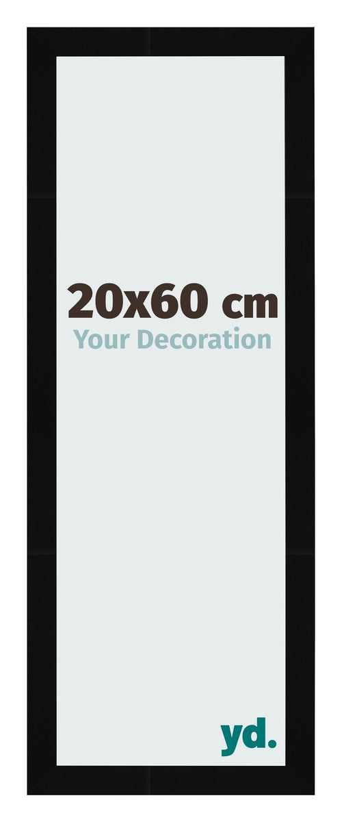 Bilderrahmen 20x60cm Schwarz Hochglanz MDF Bologna Vorne Messe | Yourdecoration.at