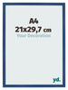 Bilderrahmen 21x29 7 cm A4 Dunkelblau MDF Bologna Vorne Messe | Yourdecoration.at